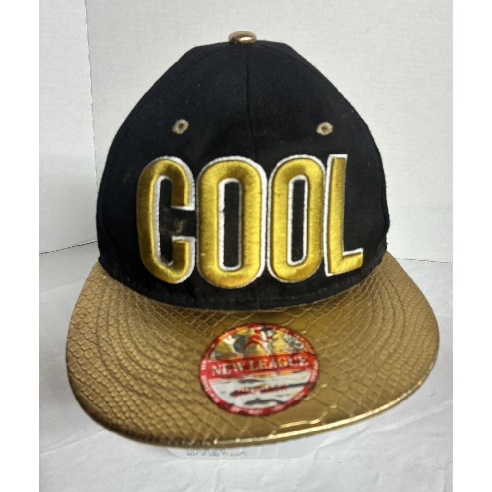 New League Embroidered Gold Cool Snapback Hat Cap Adjustable